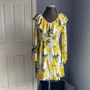 Zeagoo dress size Medium Lemon fruit print  short dress